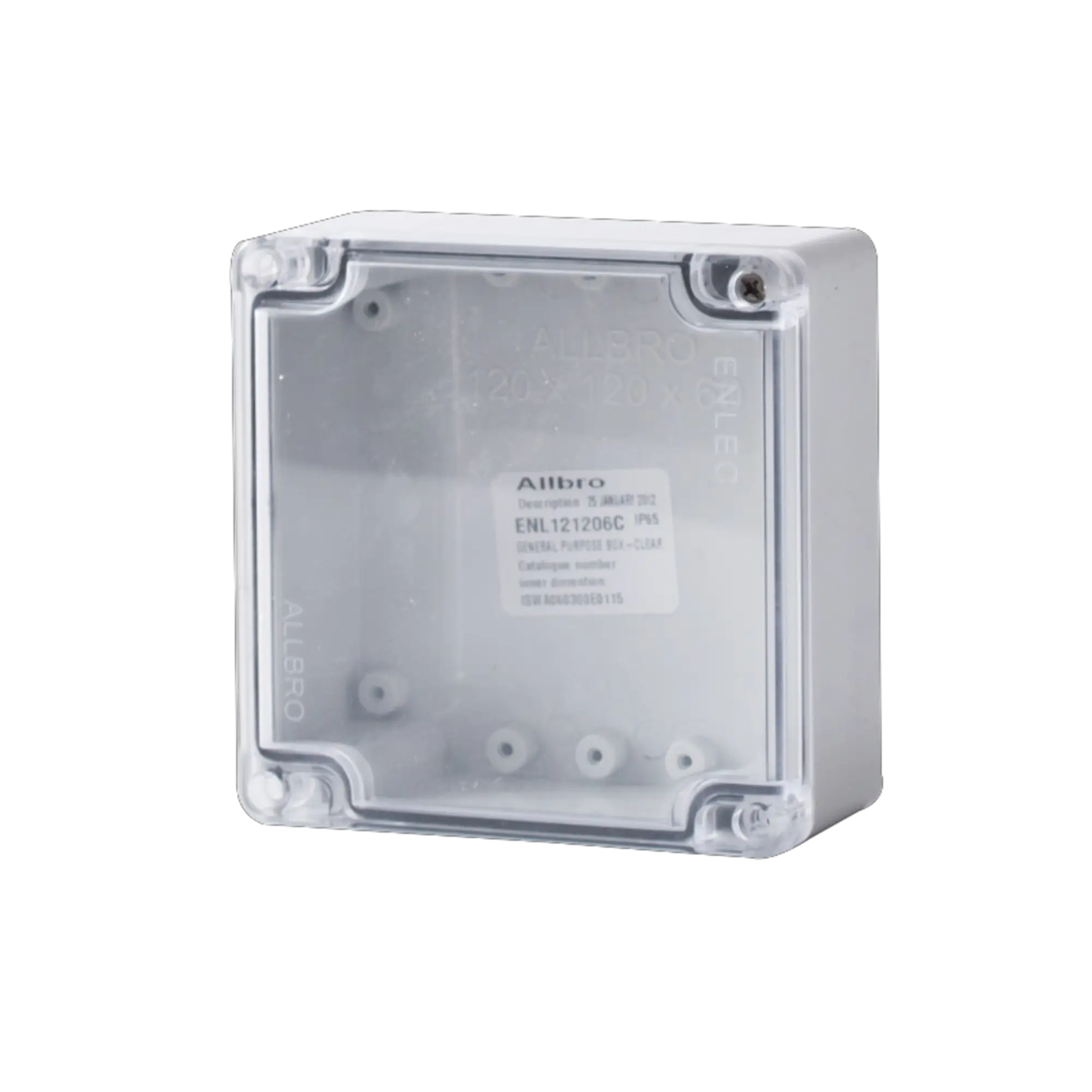 ENLEC ENL121206C POLYCARBONATE ENCLOSURE CLEAR LID IP66