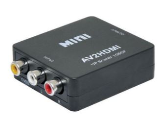 COMPOSITE AV TO HDMI UPSCALE CONVERTER HDMI INPUTS AND UPSCALES THE SIGNAL TO 1080p 60Hz USB POWERED