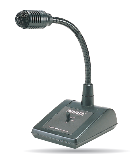 REDBACK C0377 3 PIN XLR PROFESSIONAL DESK PAGING MICROPHONE BUILT IN MUTE SWITCH 600 OHM IMPEDANCE 2 METER FITTED LEAD 230mm GOOSENECK BASEPLATE DIMENSION 100mm(W) x 160mm(D) x 50mm(H)