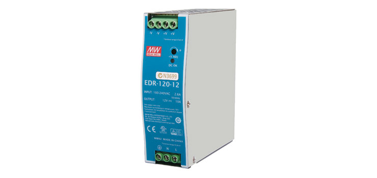 MEANWELL 48VDC 85-264VAC/ 120-375VDC POWER SUPPLY 2.5A 2x OUTPUT TERM STRIP OUTPUT DIN RAIL MOUNTED SILVER