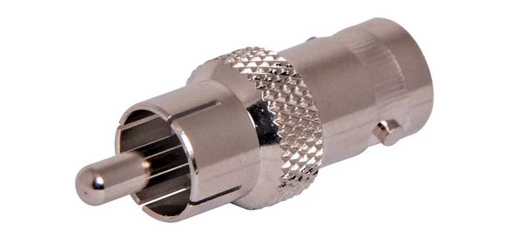 BNC ADAPTER SILVER BNC FEMALE TO RCA MALE