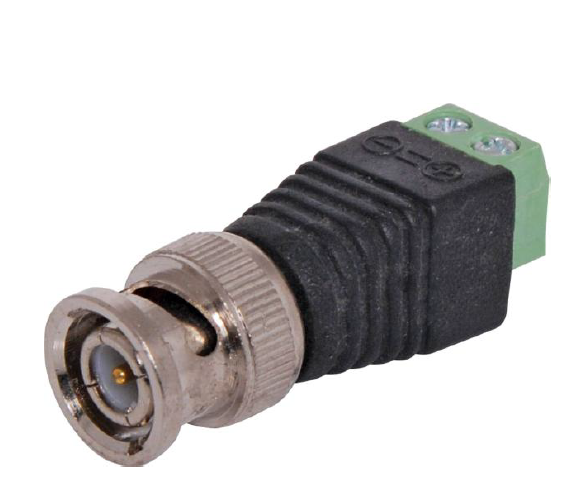 MALE BNC CONVERTER TO 2x SCREW TERMINALS BLACK