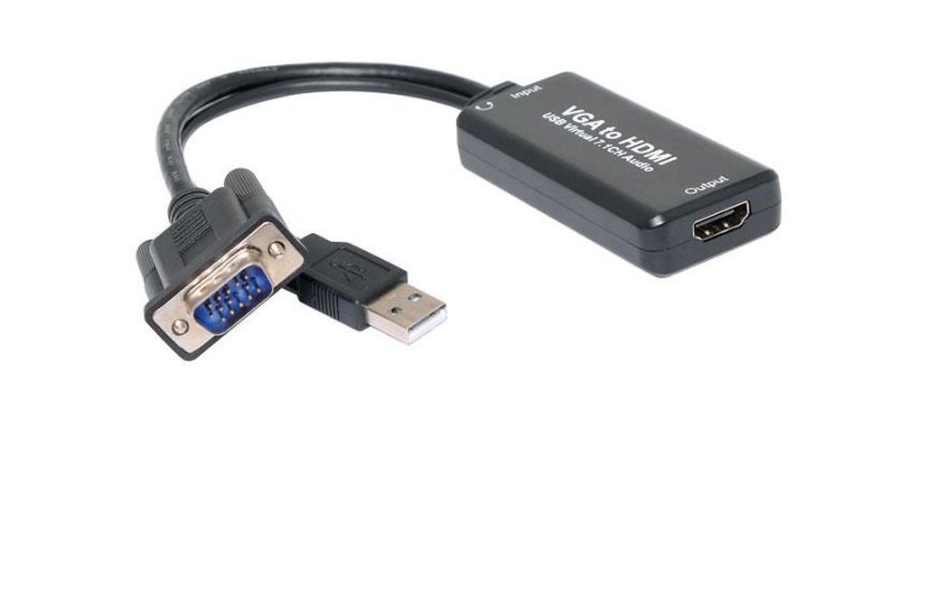 P7357 VGA TO HDMI AND 3.5MM STEREO AUDIO CONVERTER BLACK