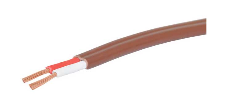FIG 8 24/020 RED/WHITE TWIN SPEAKER CABLE DOUBLE INSULATED 18AWG BROWN 100M