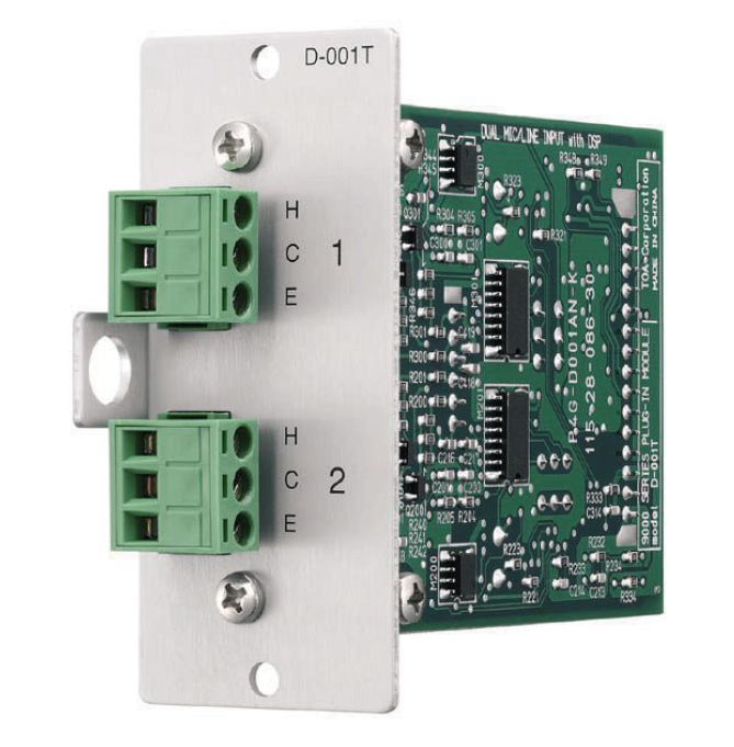 TOA 9000 SERIES PLUG-IN MODULE DUAL LINE INPUT TERMINALS 24VDC HIGH-PASS/ LOW-PASS FILTER & COMPRESSOR CONNECTIONS 24VDC