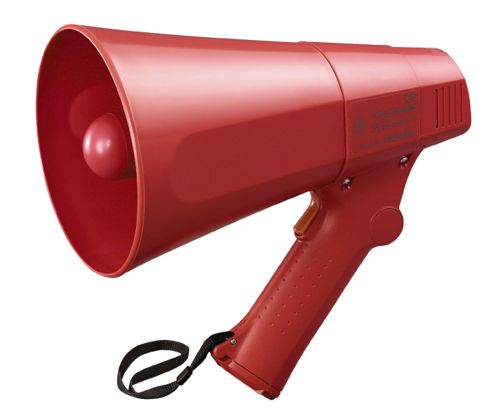 TOA 6W HAND MEGAPHONE WITH SIREN TONE RED 8 x AA BATTERY (12VDC) BATTERY LIFE UPTO 10 HRS PLASTIC *BATT NOT INCLUDED