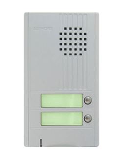 AIPHONE DA/ DB SERIES 2-WIRE INTERCOM 2 BUTTON AUDIO DOOR STATION SILVER APARTMENT/RESIDENTIAL/COMMERCIAL MECHANICAL BUTTON METAL 15VAC
