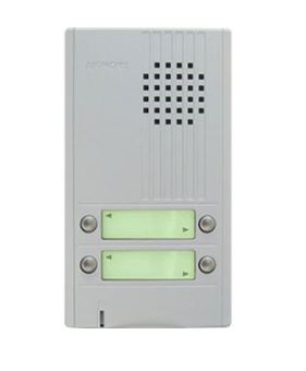 AIPHONE DA/ DB SERIES 2-WIRE INTERCOM 4 BUTTON AUDIO DOOR STATION SILVER APARTMENT/RESIDENTIAL/COMMERCIAL MECHANICAL BUTTON METAL 15VAC