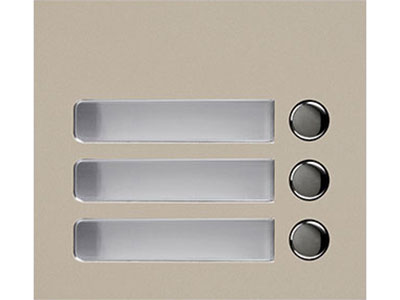 GF-3P GT SERIES 1 MODULE 3 BUTTON COVER ONLY BEIGE METAL