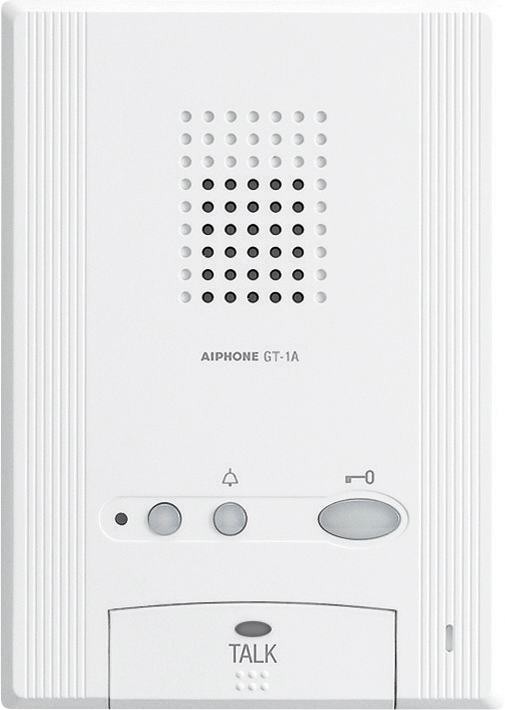 GT SERIES 2-WIRE INTERCOM HANDS-FREE AUDIO ONLY UNIT WHITE APARTMENT MECHANICAL BUTTON PLASTIC LOCK OUTPUT(DRY CONTACT) POWER BY BUS CONTROLLER