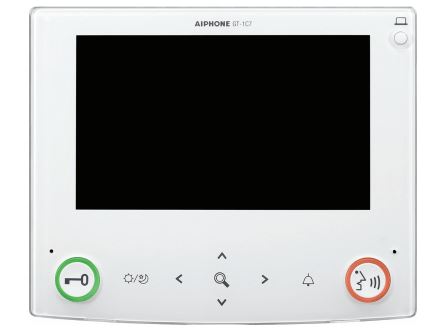 AIPHONE GT SERIES 4-WIRE INTERCOM MONITOR WHITE APARTMENT 7 INCH DISPLAY LCD PLASTIC POWER BY BUS CONTROLLER
