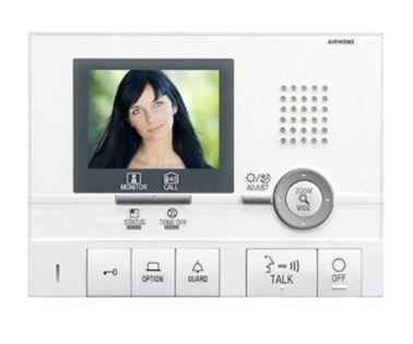 AIPHONE GT SERIES 4-WIRE INTERCOM MONITOR WHITE APARTMENT/RESIDENTIAL 3.5 INCH DISPLAY LCD PLASTIC 24VDC
