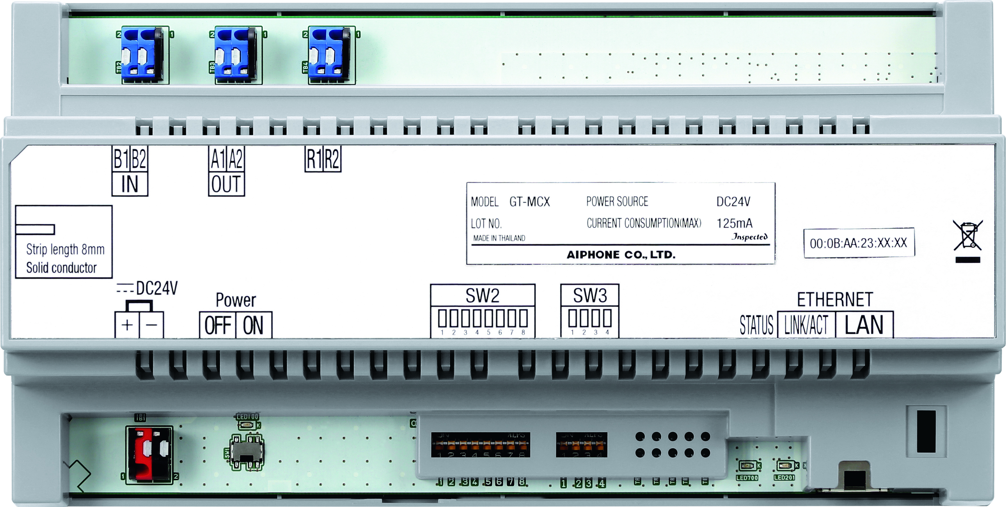 GT SERIES 4-WIRE INTERCOM B2B NETWORK ADAPTOR GREY APARTMENT PLASTIC 24VDC