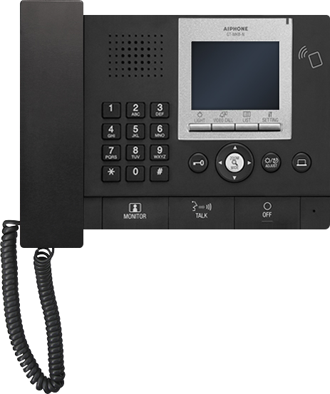 GT SERIES 4-WIRE INTERCOM GUARD STATION BLACK APARTMENT 3.5 INCH DISPLAY LCD PLASTIC LOCK OUTPUT(DRY CONTACT) 24VDC