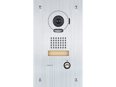 AIPHONE IS SERIES IP INTERCOM 1 BUTTON AUDIO/VIDEO DOOR STATION SILVER COMMERCIAL MECHANICAL BUTTON 170° STAINLESS STEEL POWER BY MONITOR BUS