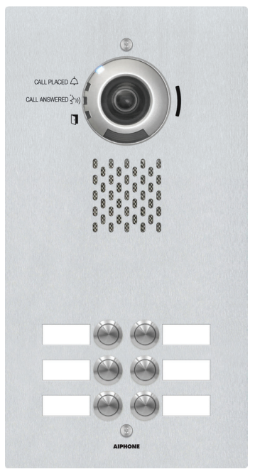 AIPHONE IX SERIES 2 IP INTERCOM 6 BUTTON VIDEO DOOR STATION SILVER COMMERCIAL MECHANICAL BUTTON 1.23MP STAINLESS STEEL 48V POE SWITCH