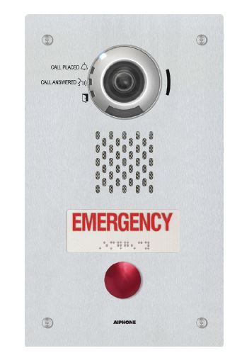 AIPHONE IX SERIES 2 IP INTERCOM 1 BUTTON EMERGENCY AUDIO VIDEO DOOR STATION SILVER COMMERCIAL MECHANICAL BUTTON 1.23MP STAINLESS STEEL 24VDC/48V POE SWITCH