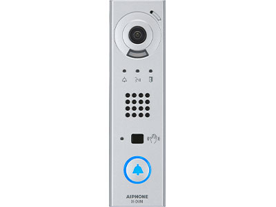 AIPHONE IX SERIES IP INTERCOM 1 BUTTON AUDIO/VIDEO DOOR STATION SILVER RESIDENTIAL/COMMERCIAL MECHANICAL BUTTON 720P METAL 48V POE SWITCH