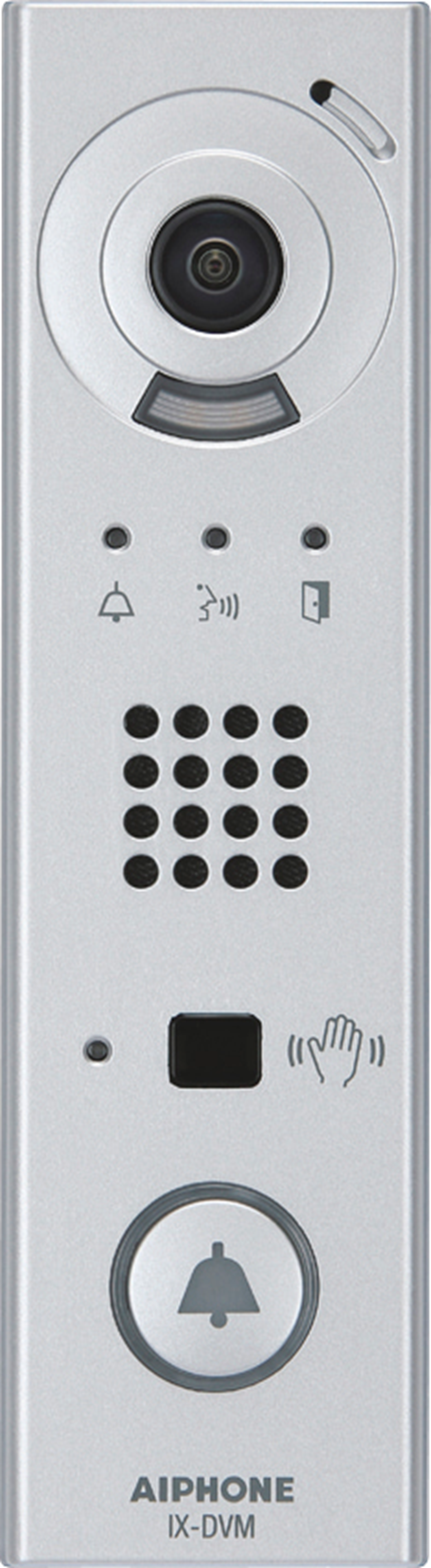 IX SERIES IP INTERCOM 1 BUTTON AUDIO/VIDEO DOOR STATION SILVER RESIDENTIAL/COMMERCIAL MECHANICAL BUTTON 720P WDR METAL IP54 IK07 H.264 LOCK OUTPUT(POWERED) ALARM INPUT SUB DOOR STATION UP TO 32GB MICRO SD CARD 48V POE SWITCH