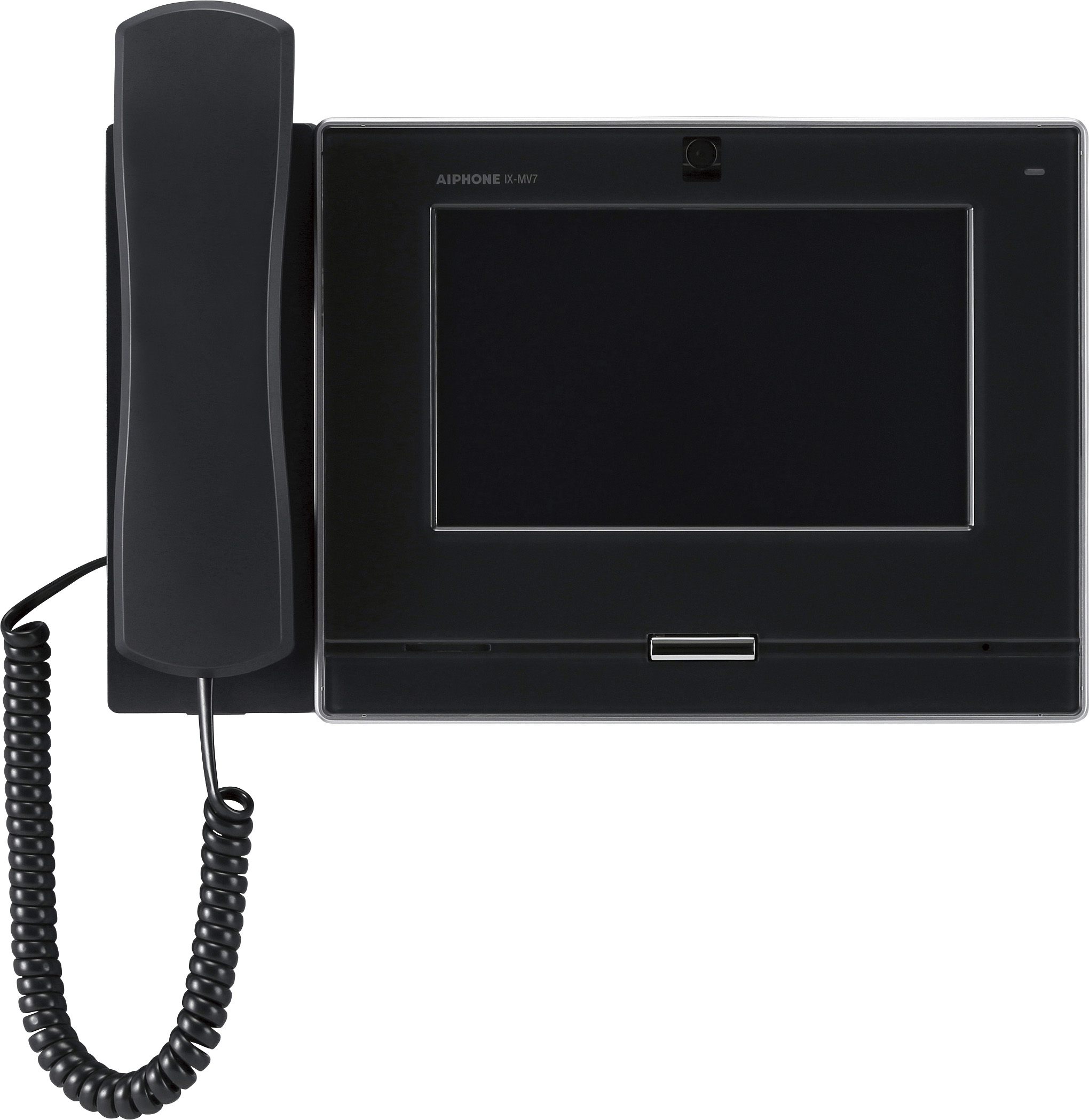 AIPHONE IX SERIES 2 IP INTERCOM MONITOR WITH HANDSET BLACK COMMERCIAL 7 INCH DISPLAY TOUCHSCREEN PLASTIC 48V POE SWITCH