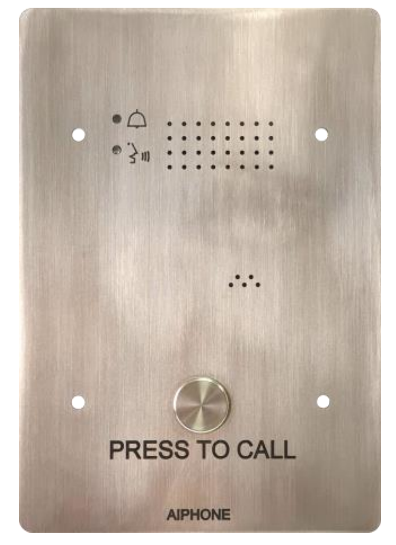 AIPHONE IX SERIES IP INTERCOM 1 BUTTON AUDIO DOOR STATION SILVER PRISIONS MECHANICAL BUTTON STAINLESS STEEL 48V POE SWITCH