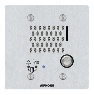 AIPHONE IX SERIES 2 IP INTERCOM 1 BUTTON AUDIO DOOR STATION SILVER COMMERCIAL MECHANICAL BUTTON STAINLESS STEEL 48V POE SWITCH