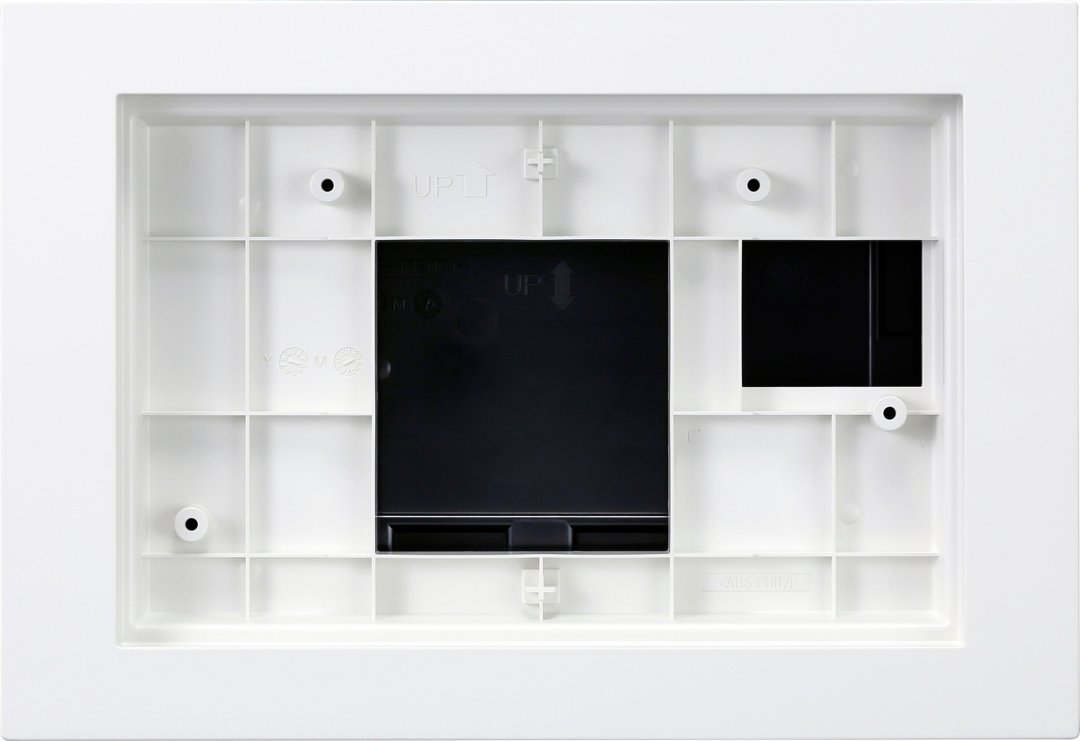 IXG-FMK-2C7 IXG SERIES FLUSH MOUNT KIT INC FRAME WHITE PLASTIC & BACK BOX BLACK PLASTIC