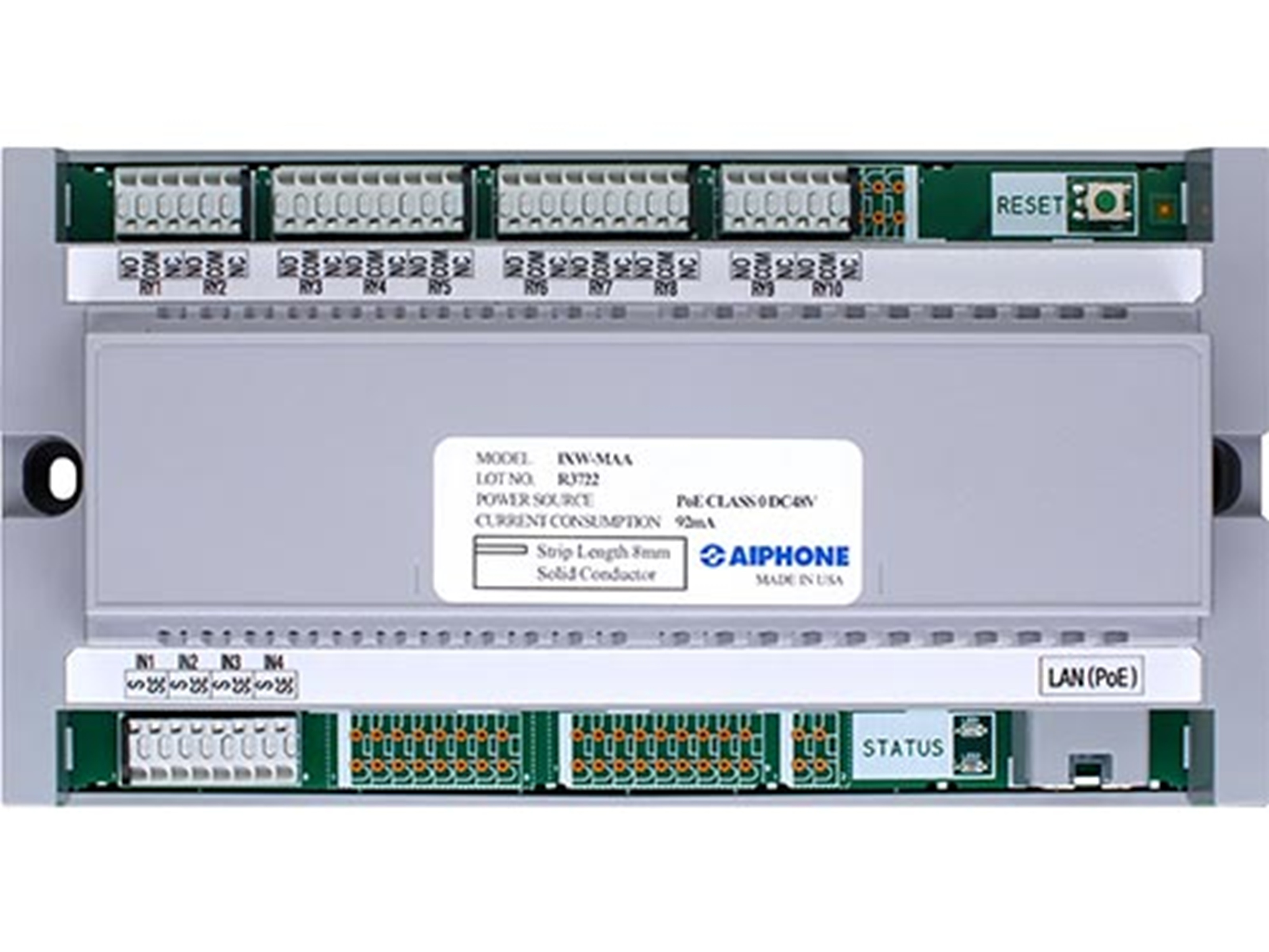 IX SERIES IP INTERCOM INPUT/OUTPUT MODULE SILVER COMMERCIAL METAL 10 RELAY OUTPUT(DRY) 12VAC/DC / 24VDC BOTTOM LAN