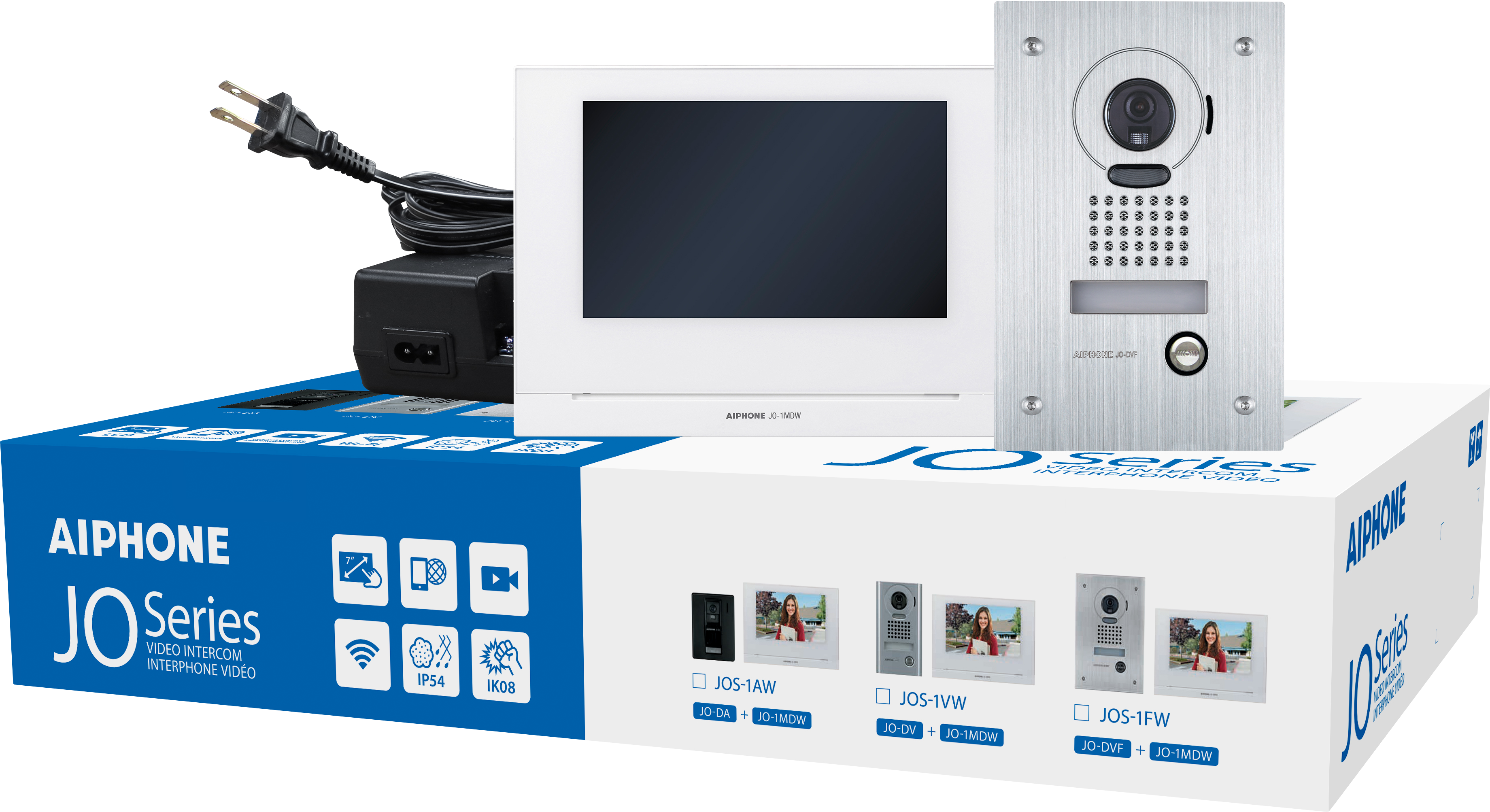 AIPHONE VIDEO INTERCOM KIT INCLUDE 1xJO-DVF STAINLESS STEEL FLUSH MOUNT VIDEO DOOR STATION, 1xJO-1MDW WHITE 7