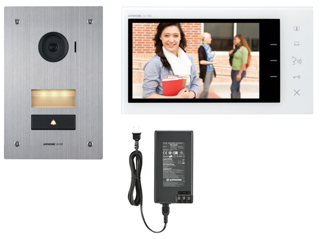 AIPHONE JV SERIES VIDEO INTERCOM KIT INCLUDES 1 x JV-DVF RECESSED MOUNTED VIDEO DOOR STATION SILVER 1 x JV-1MD 7