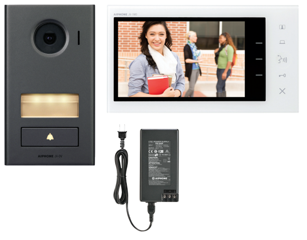 AIPHONE JV SERIES VIDEO INTERCOM KIT INCLUDES 1 x JV-DV SURFACE MOUNTED VIDEO DOOR STATION BLACK 1 x JV-1MD 7