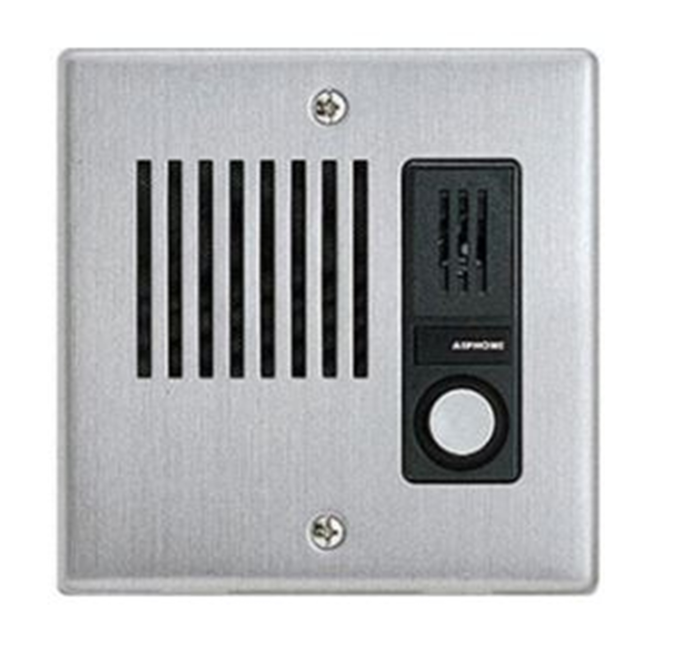 LE SERIES 2-WIRE INTERCOM 1 BUTTON AUDIO DOOR STATION SEMI-FLUSH MOUNT SILVER COMMERCIAL MECHANICAL BUTTON STAINLESS STEEL/PLASTIC IP33 SUB DOOR STATION POWER BY MONITOR BUS