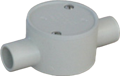 PVC RIGID JUNCTION BOX STANDARD WITH 2 x 20MM CONDUIT CONNECTIONS GREY