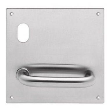 LOCKWOOD 200 SERIES ARTEFACT SQUARE CORNER PLATE INTERNAL FURNITURE WITH 96 STYLE LEVER SATIN STAINLESS STEEL & LOCK CUTOUT 162HX162LX2D (MM) TO SUIT 3770/3570 SERIES LOCKS W/ 35-45MM DOOR THICKNESS