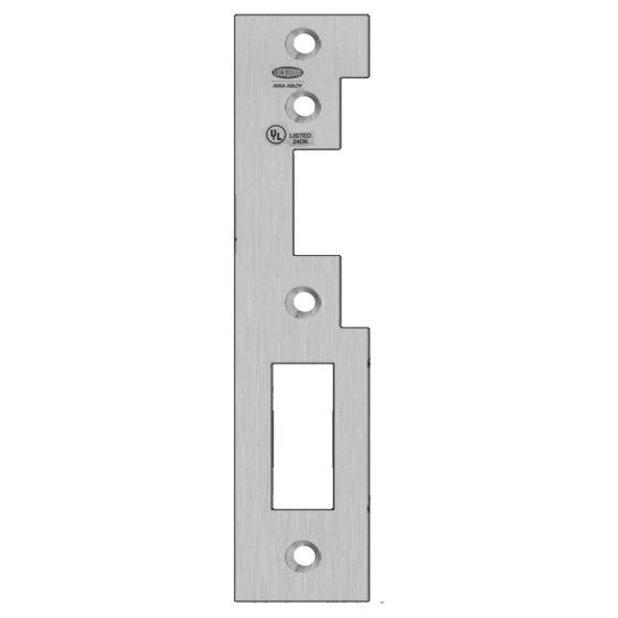 ASSA STRIKE PLATE D-TYPE EURO SASH RH (DIN LEFT) STAINLESS STEEL WITH SQUARE CORNERS SUITS ES110