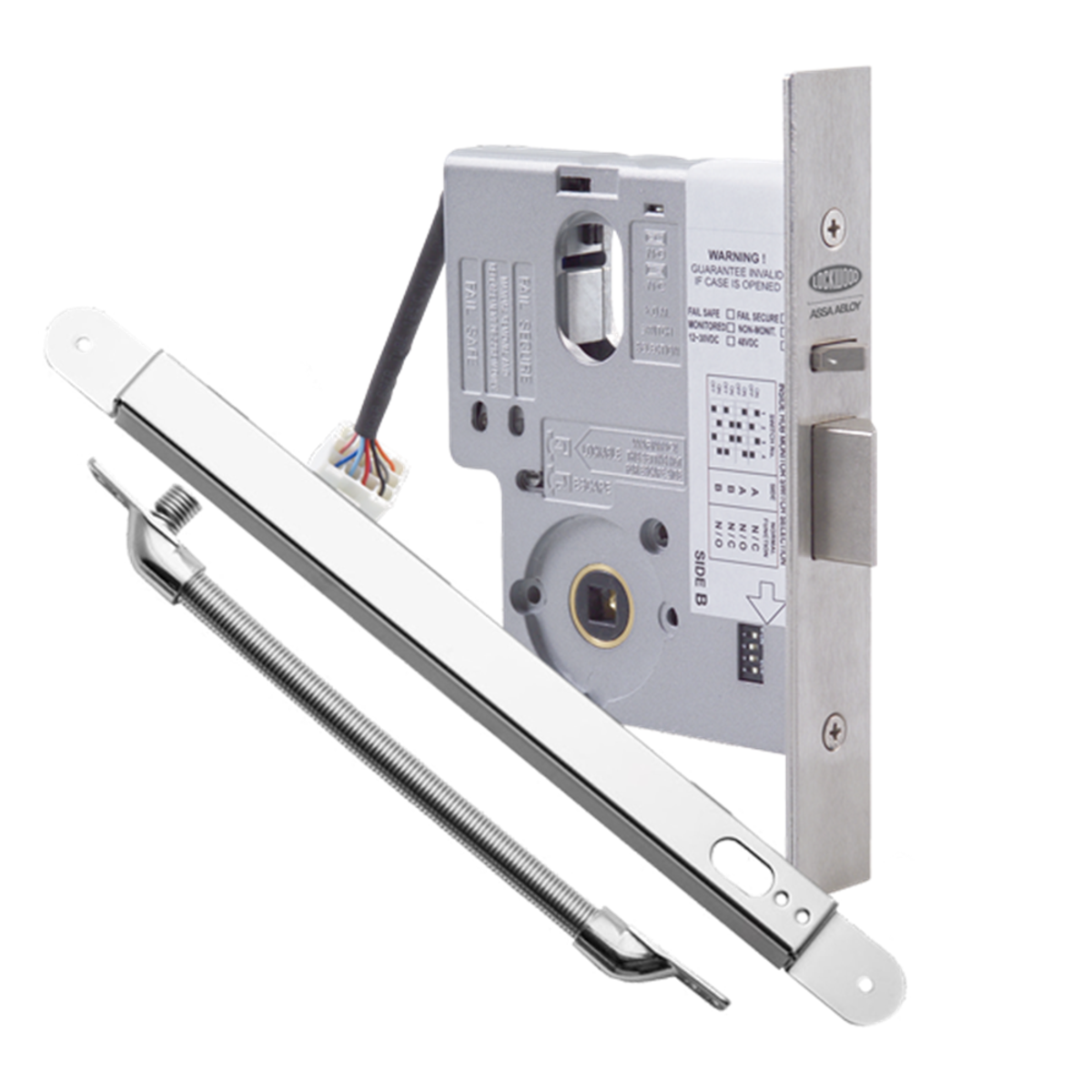 ASSA ABLOY LOCKWOOD 3570 SERIES STANDARD ELECTRIC MORTICE LOCK WITH POWER TRANSFER LEAD COVER MONITORED FAIL SAFE/FAIL SECURE(FIELD CHANGEABLE) 12/24VDC