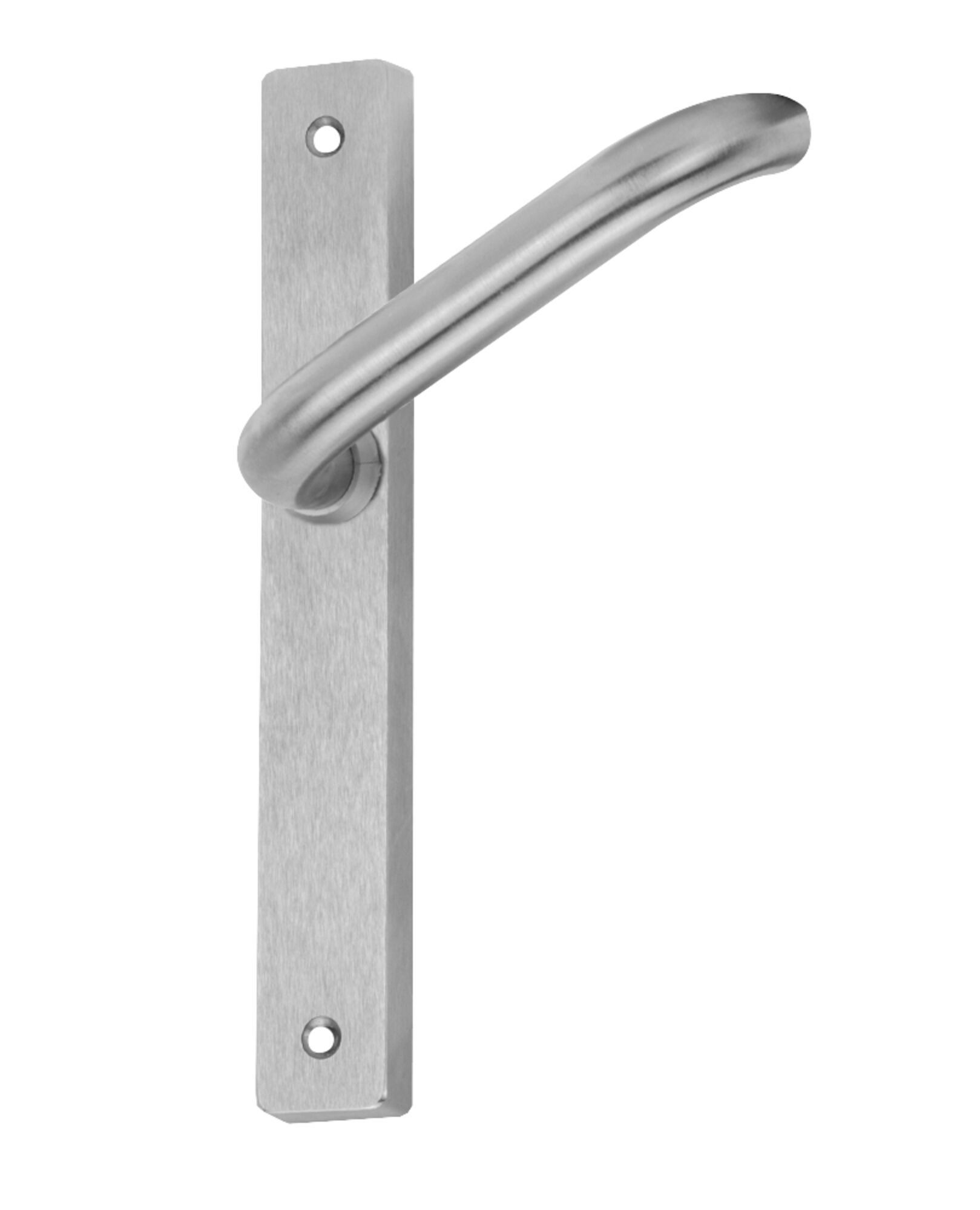 LOCKWOOD SLIMLINE RECTANGULAR DOOR PLATE SUITS 3540 SERIES 70 LEVER 45 DEG SATIN CHROME