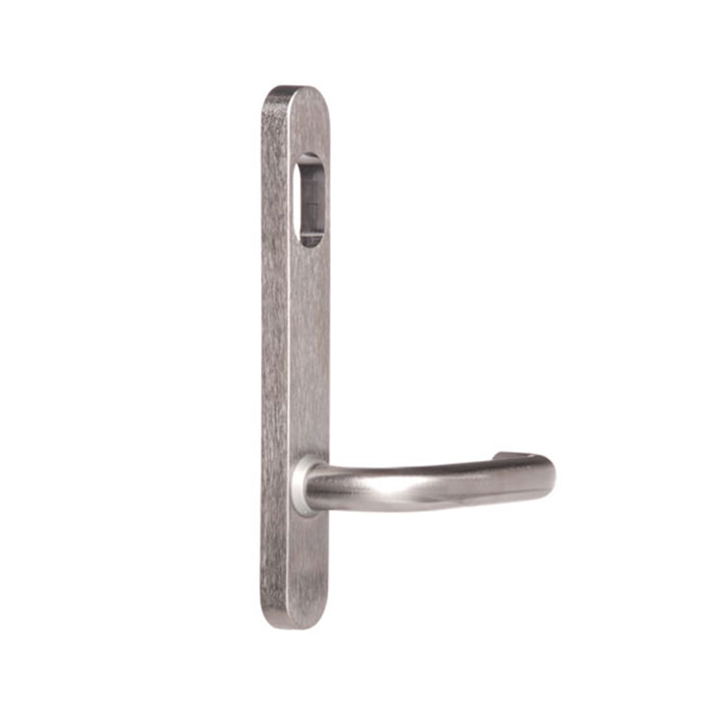 LOCKWOOD 5801 ROUND END PLATE WITH CYLINDER HOLE & 70 LEVER NO VISIBAL SCREW HOLES SATIN CHROME