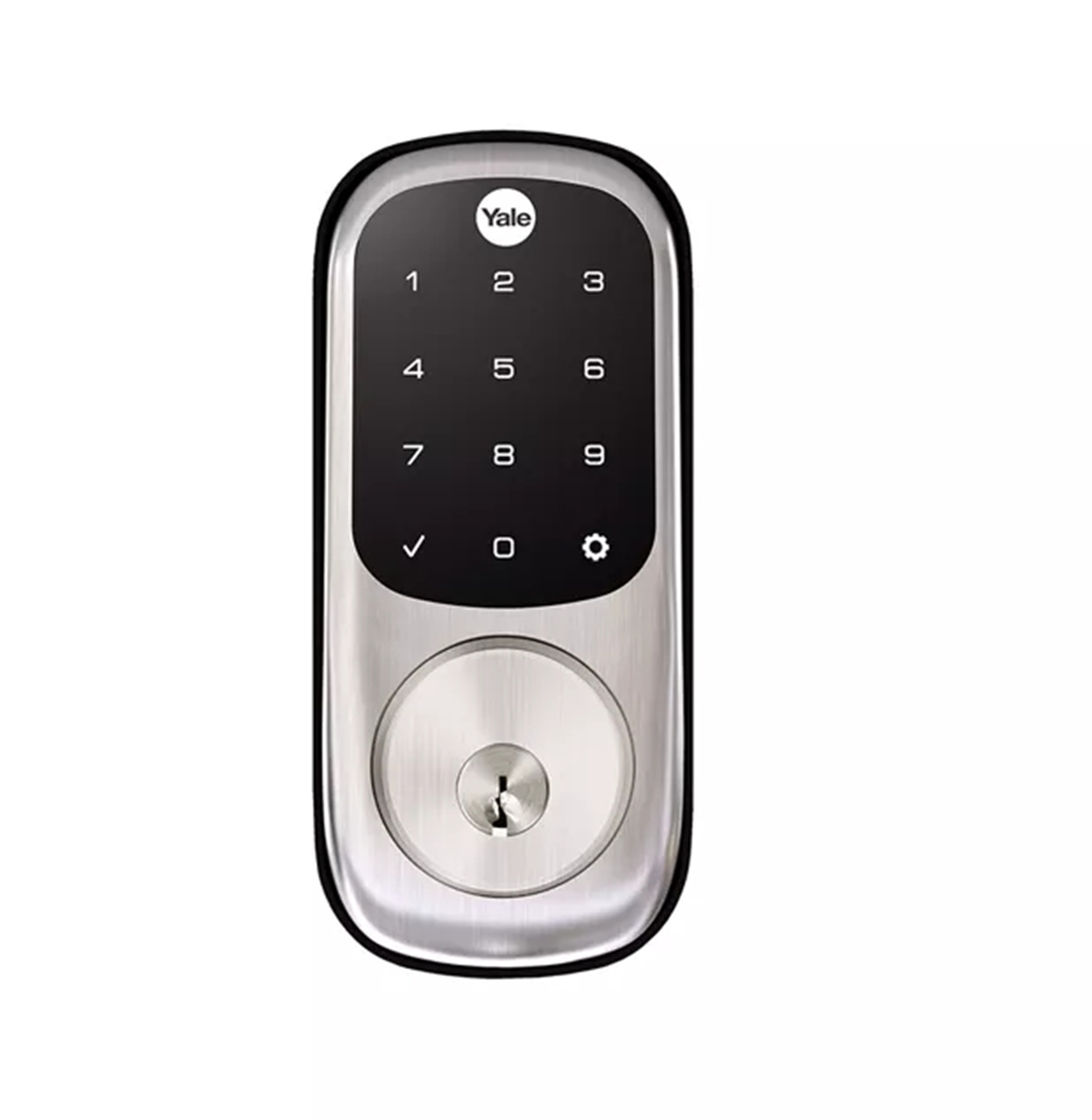 ASSA ABLOY YALE STANDARD ELECTRIC SMART DIGITAL DEADBOLT 60-70MM BACKSET SILVER DOOR STATUS SENSOR KEY OVERRIDE BATTERY POWERED