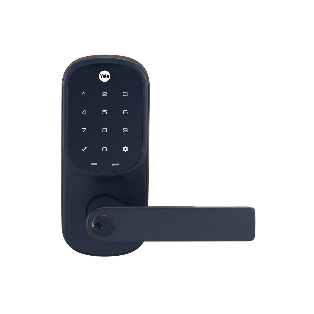 YALE ASSURE LEVER LEVER/KNOB LOCK WITH KEYPAD (3x4)/ MATTE BLACK WITH LED & KEY OVERRIDE 4 x AA BATTERY 1 YEAR LIFE