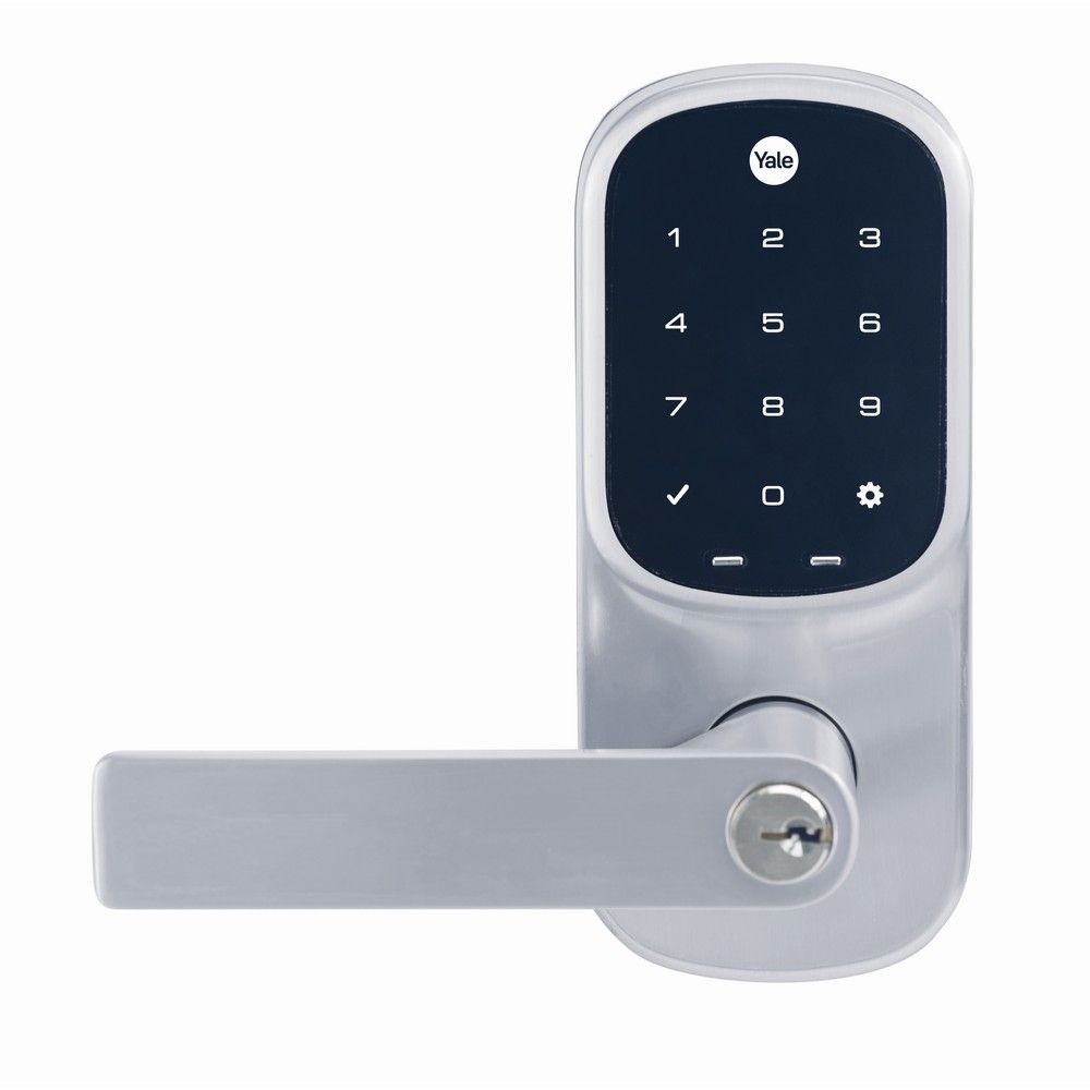 ASSA ABLOY YALE STANDARD ELECTRIC WIRELESS DOOR LOCK WITH KEYPAD 60-70MM BACKSET BLACK/SILVER LOCK STATUS SENSOR DOOR STATUS SENSOR KEY OVERRIDE NO FIRE RATING BATTERY POWERED