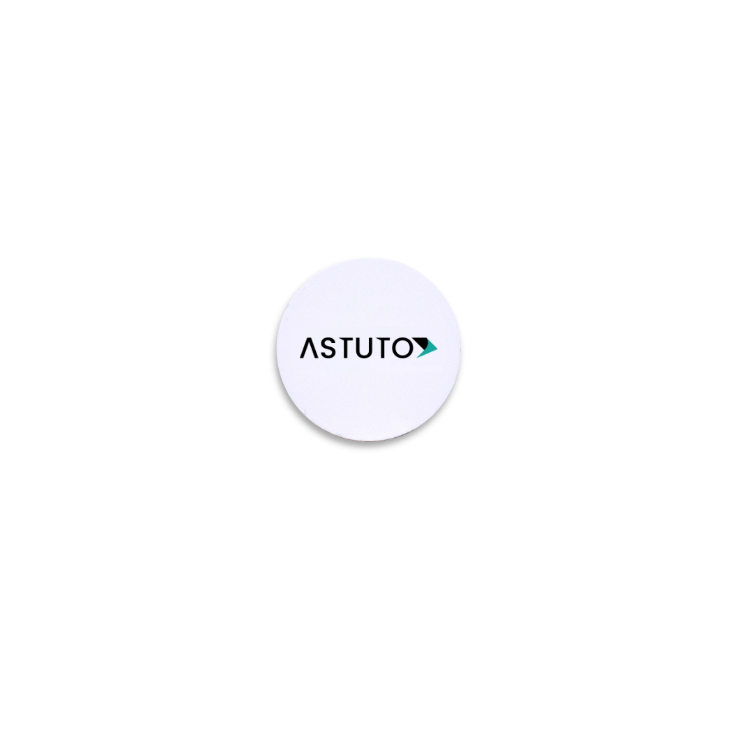 ASTUTO HIGH LEVEL ENCRYPTED ADHESIVE DISC WHITE COMPATIBLE WITH ALL ASTUTO READERS 13.56MHZ