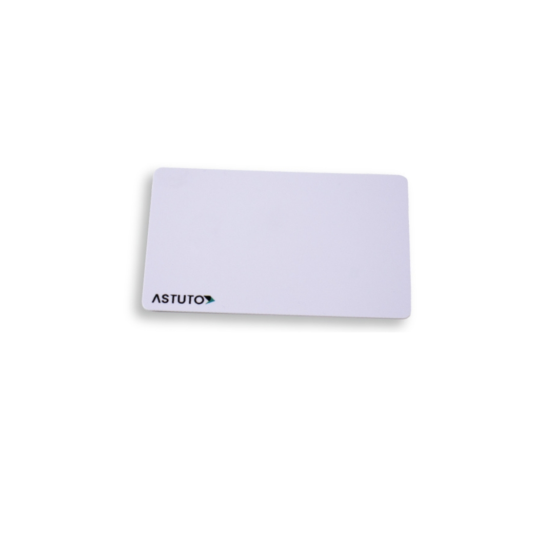 ASTUTO HIGH LEVEL ENCRYPTED ISO CARD WHITE DUAL FREQUENCY/ FORMAT, COMPATIBLE WITH ALL ASTUTO READERS 13.56MHZ & HID COMPATIBLE PRODUCT 125KHZ