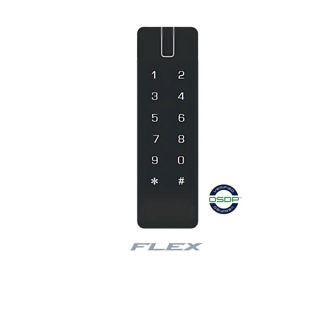 ASTUTO FLEX ENCRYPTED MULLION KEYPAD READER BLACK COMPATIBLE WITH ALL ASTUTO FLEX PRODUCTS OSDP/ WIEGNAD/ RS232 IP65 9-15VDC