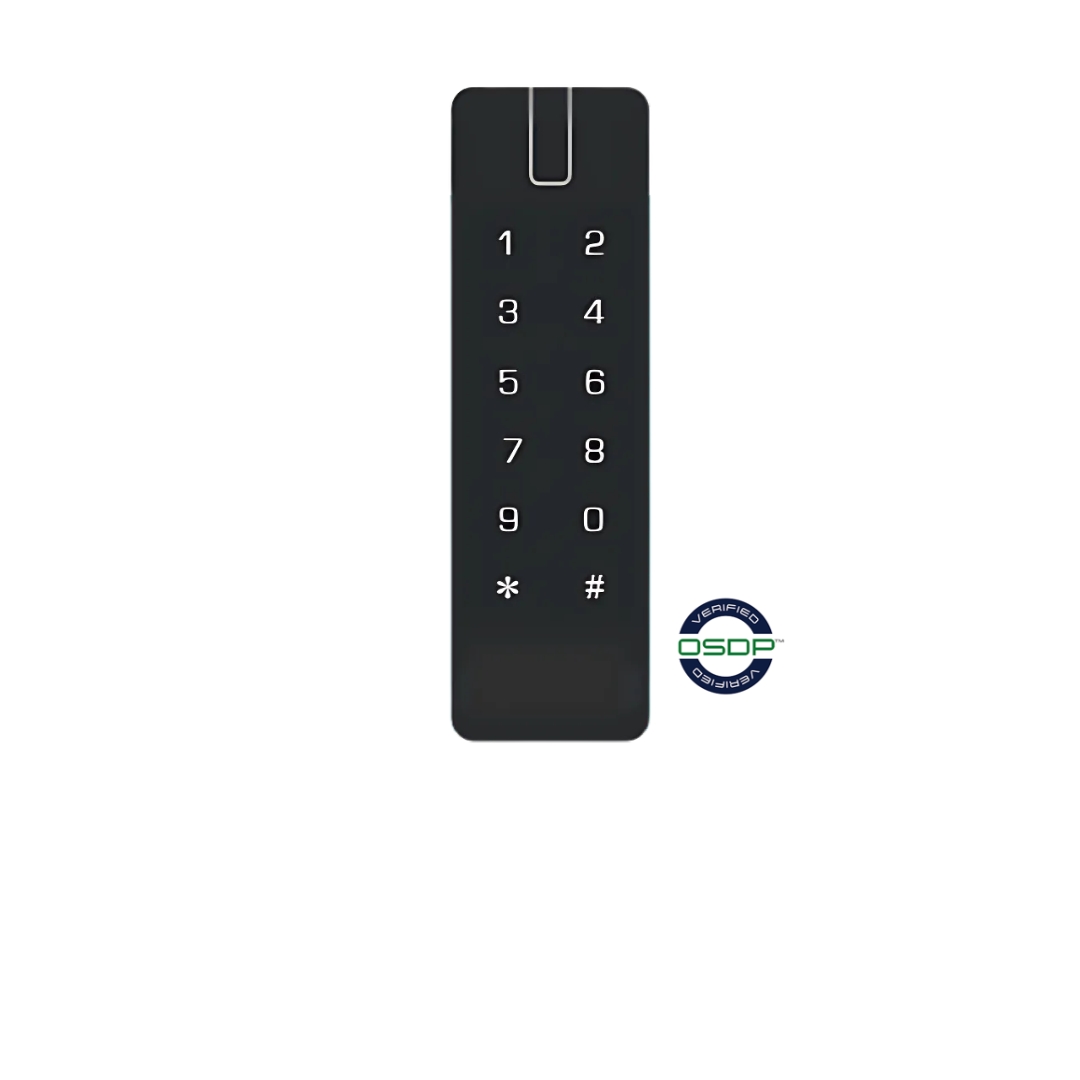 ASTUTO HIGH LEVEL ENCRYPTED MULLION KEYPAD READER BLACK COMPATIBLE WITH ALL ASTUTO PRODUCTS OSDP/ WIEGAND/ RS232 IP65 9-15VDC