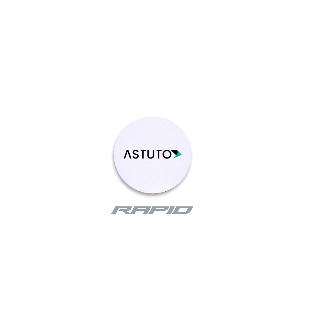 ASTUTO RAPID ADHESIVE DISC ENCRYPTED COMPATIBLE WITH ALL ASTUTO RAPID READERS 13.56MHz WHITE