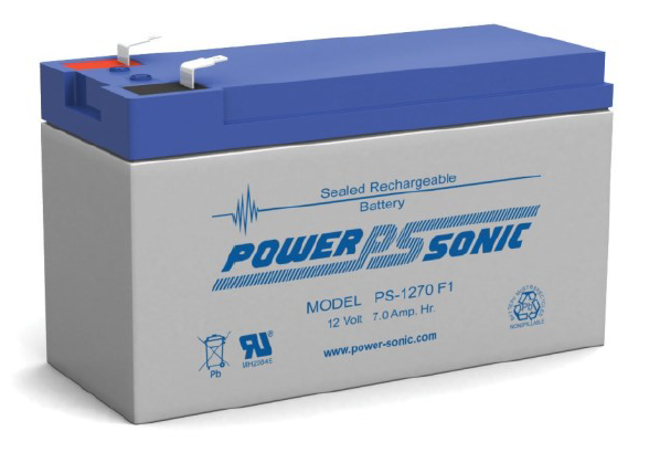 PS1270-F1 12VDC /7Ah VALVE REGULATED LEAD ACID BATTERY 70A (10 Sec) DISCHARGE OPERATE TEMP -40° ~ +60° 2.1A CHARGE CURRENT FASTON TABS 187( F1) GREY 2.18KG