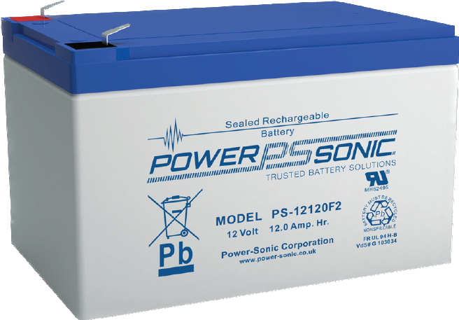 PS12120F2 12VDC /12Ah SEALED LEAD ACID BATTERY 180A (5 Sec) DISCHARGE OPERATE TEMP -15° ~ +50° 0.25A CHARGE CURRENT FASTON TABS 250( F2) GREY 3.68KG