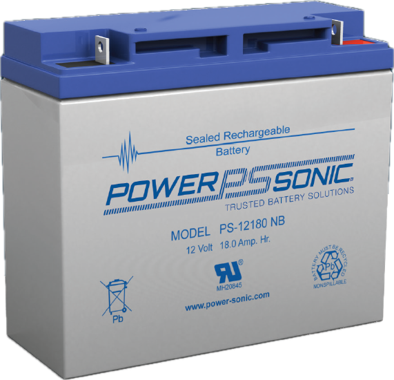 PS-12180 12VDC /18Ah SEALED LEAD ACID BATTERY 270A (5 Sec) DISCHARGE OPERATE TEMP -15° ~ +50° 14.1-14.7V CHARGE VOLTAGE FASTON TABS 250( F2) GREY 5.6KG