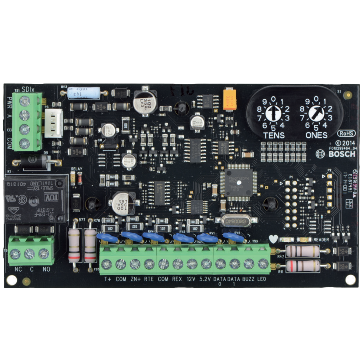 BOSCH G-SERIES HARDWIRED DR CTRL BLACK 1 x SPDT OUTPUT 3 INPUT (DRY) PCB BOARD ENCLOSURE MOUNT 12VDC SUITS SOLUTION G-SERIES